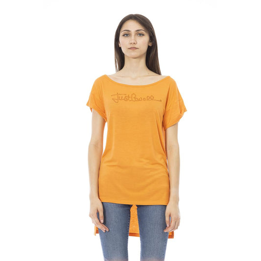 T-shirt femme en coton orange Just Cavalli