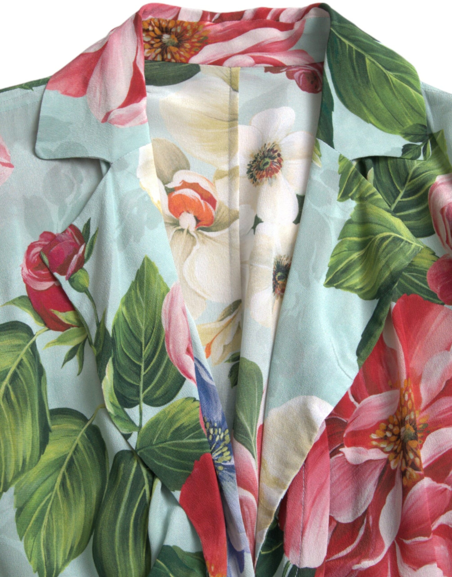 Robe-combinaison portefeuille à jambe large et motif floral bleu Dolce &amp; Gabbana