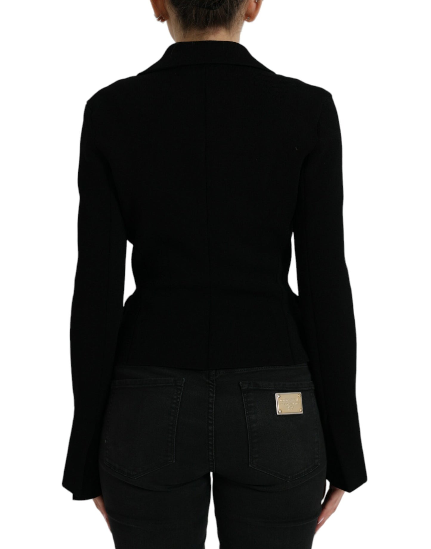 Veste blazer simple boutonnage en viscose noire Dolce &amp; Gabbana