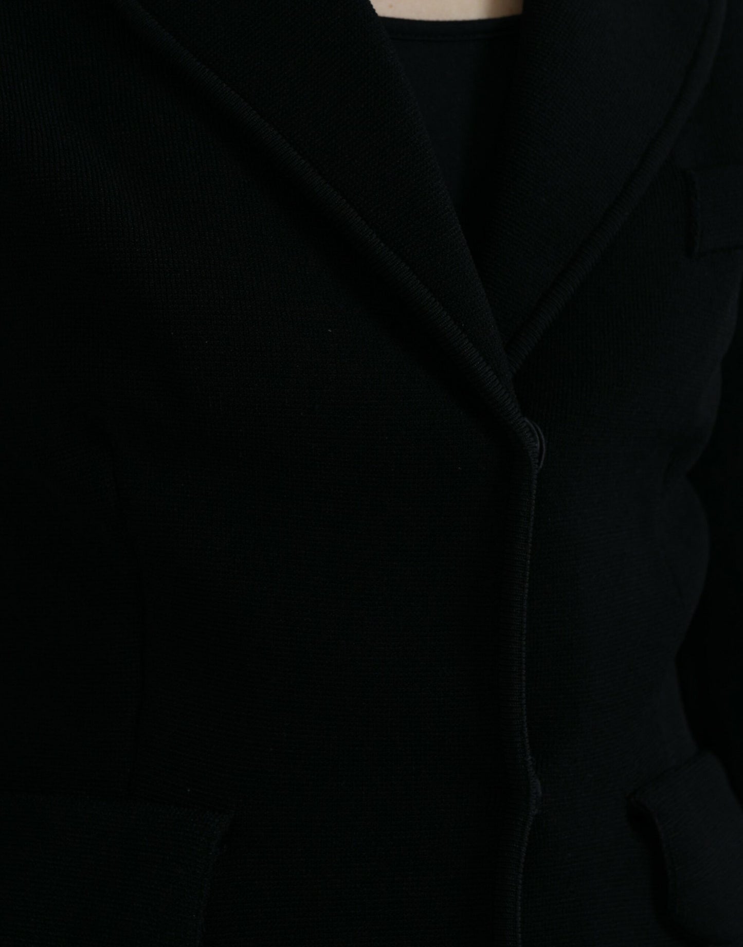 Veste blazer simple boutonnage en viscose noire Dolce &amp; Gabbana
