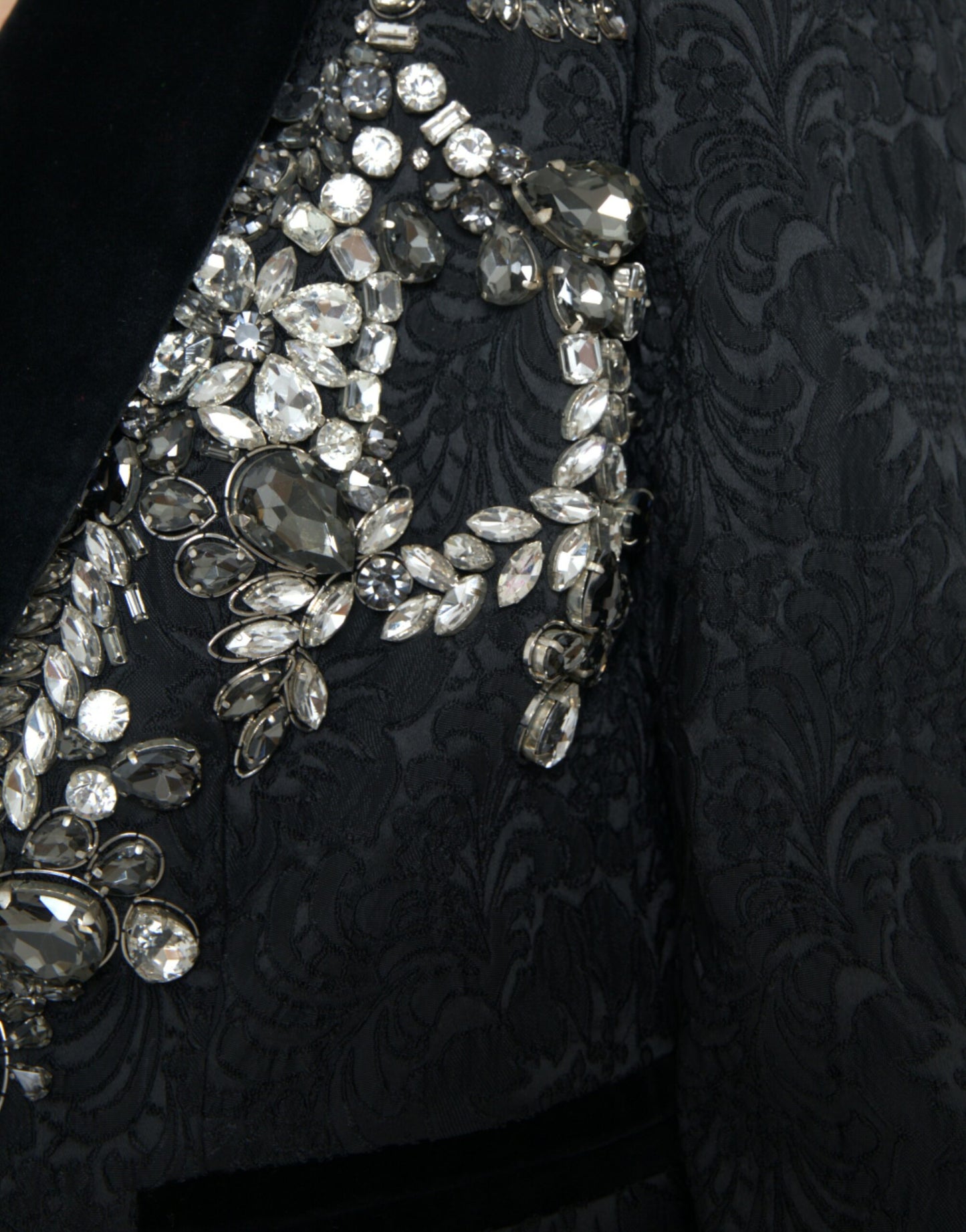 Dolce &amp; Gabbana - Veste pardessus noire ornée de cristaux