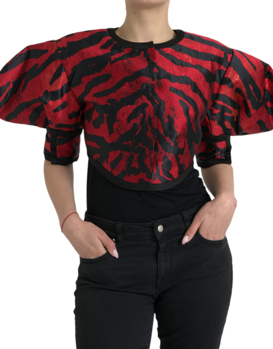 Dolce &amp; Gabbana - Veste courte à motifs noirs et rouges