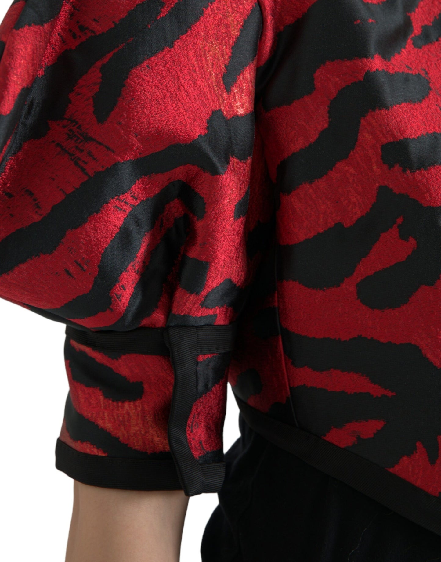 Dolce &amp; Gabbana - Veste courte à motifs noirs et rouges