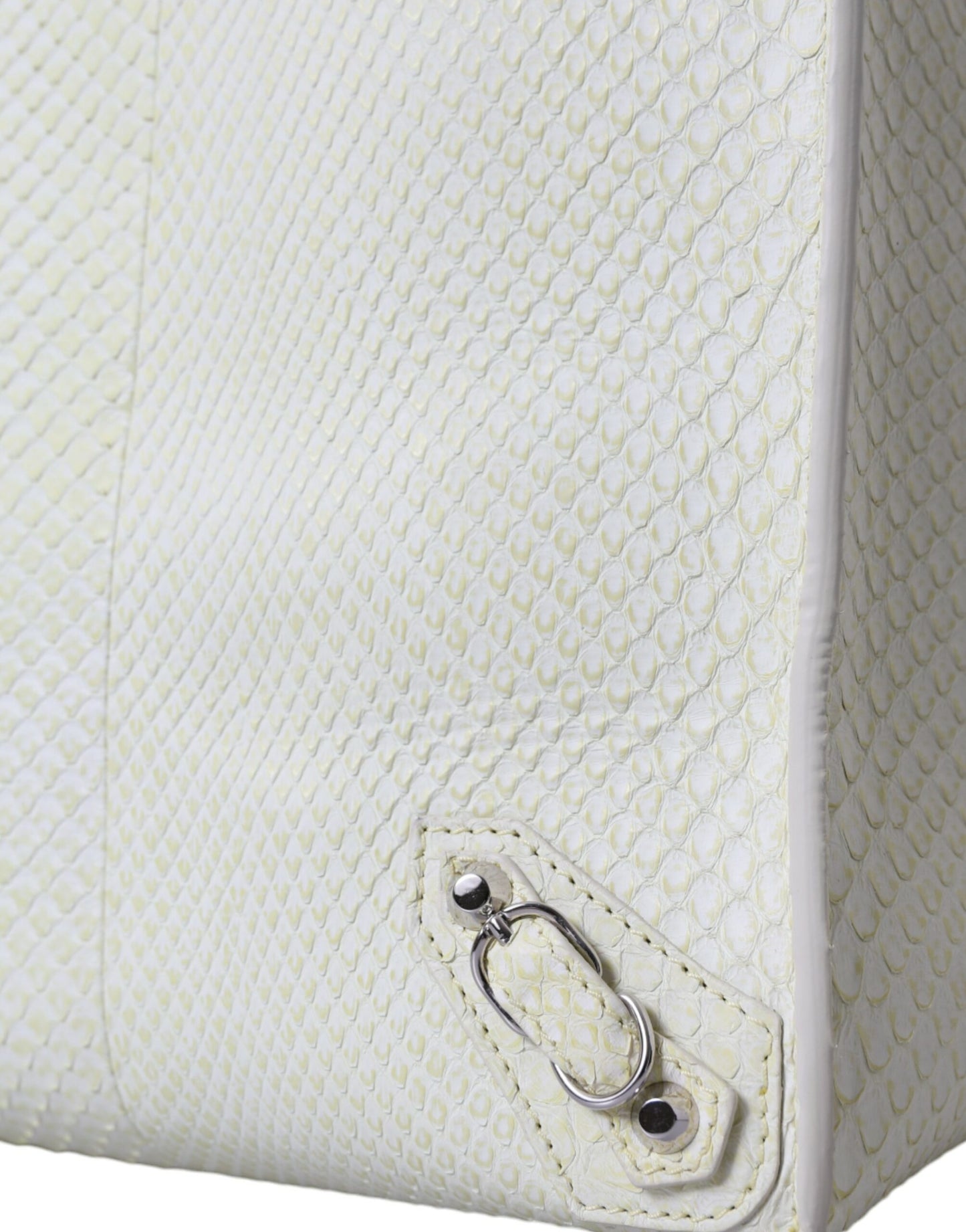 Sac cabas Balenciaga en cuir exotique blanc et jaune