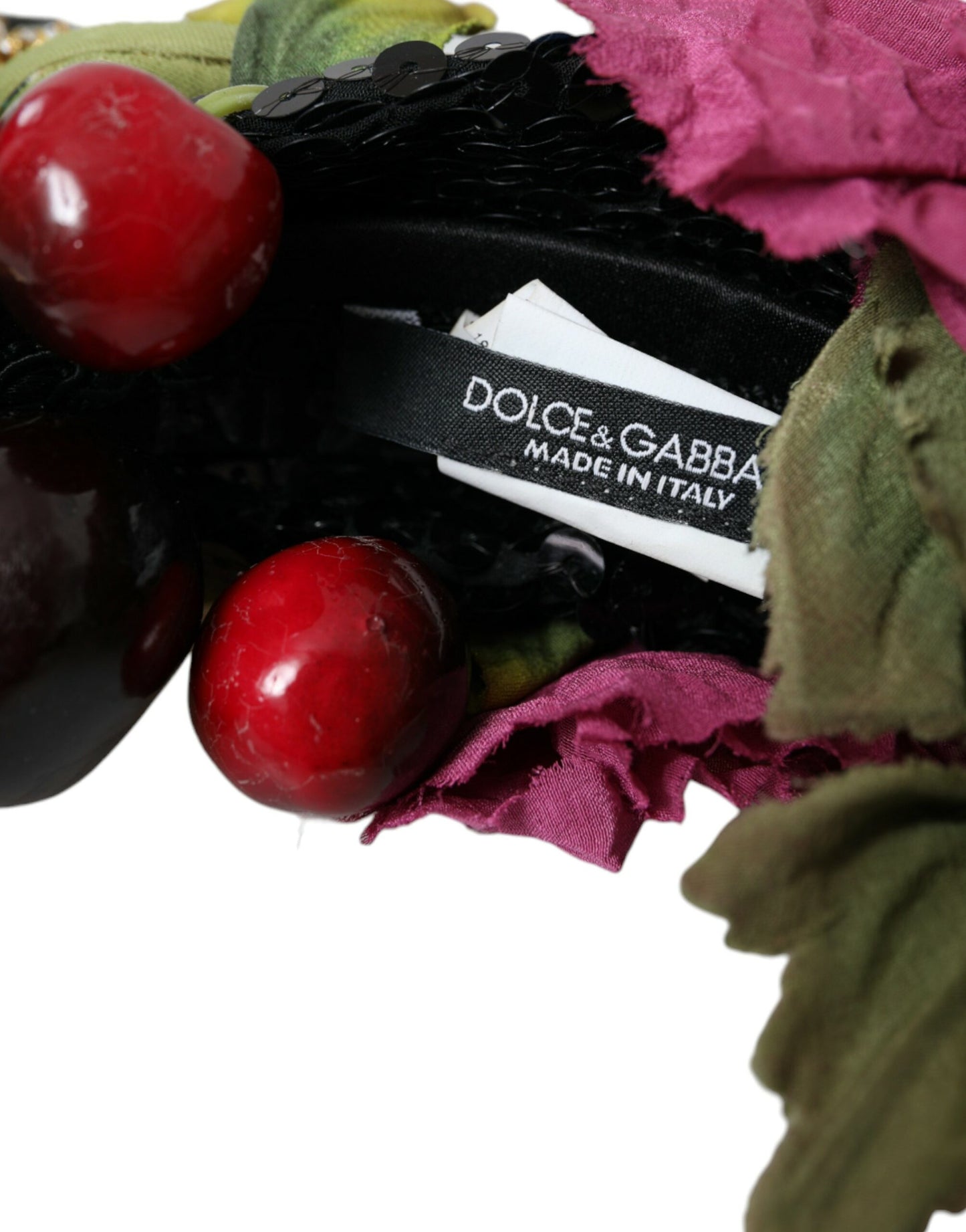 Dolce &amp; Gabbana Rotes Wassermelonen-Kirsch-Kristall-Haarband Statement-Diadem