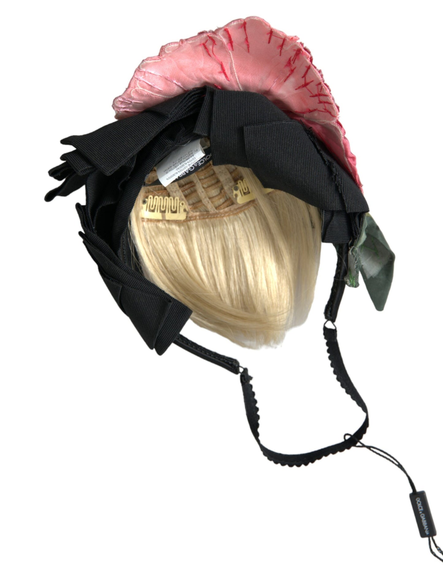 Bandeau de coiffure en viscose noire et blanche Dolce &amp; Gabbana