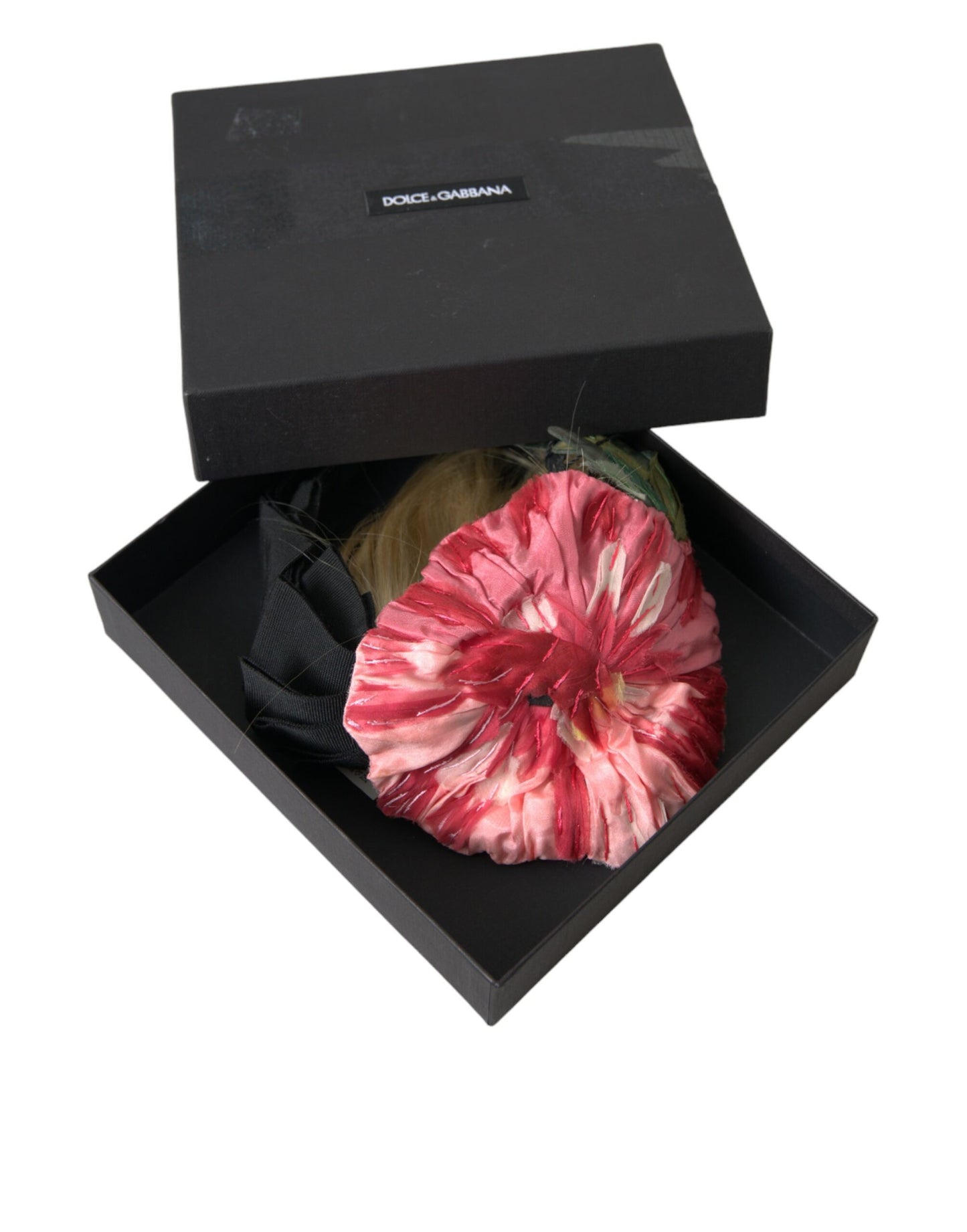 Bandeau de coiffure en viscose noire et blanche Dolce &amp; Gabbana