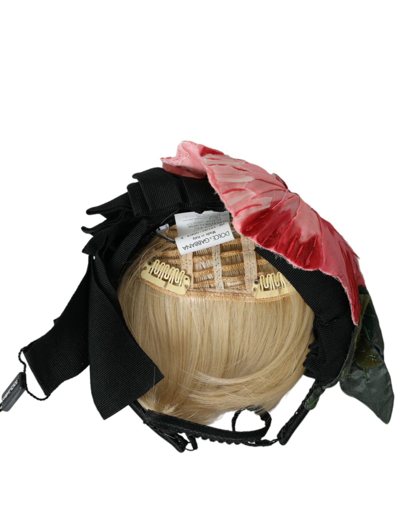 Bandeau de coiffure en viscose noire et blanche Dolce &amp; Gabbana