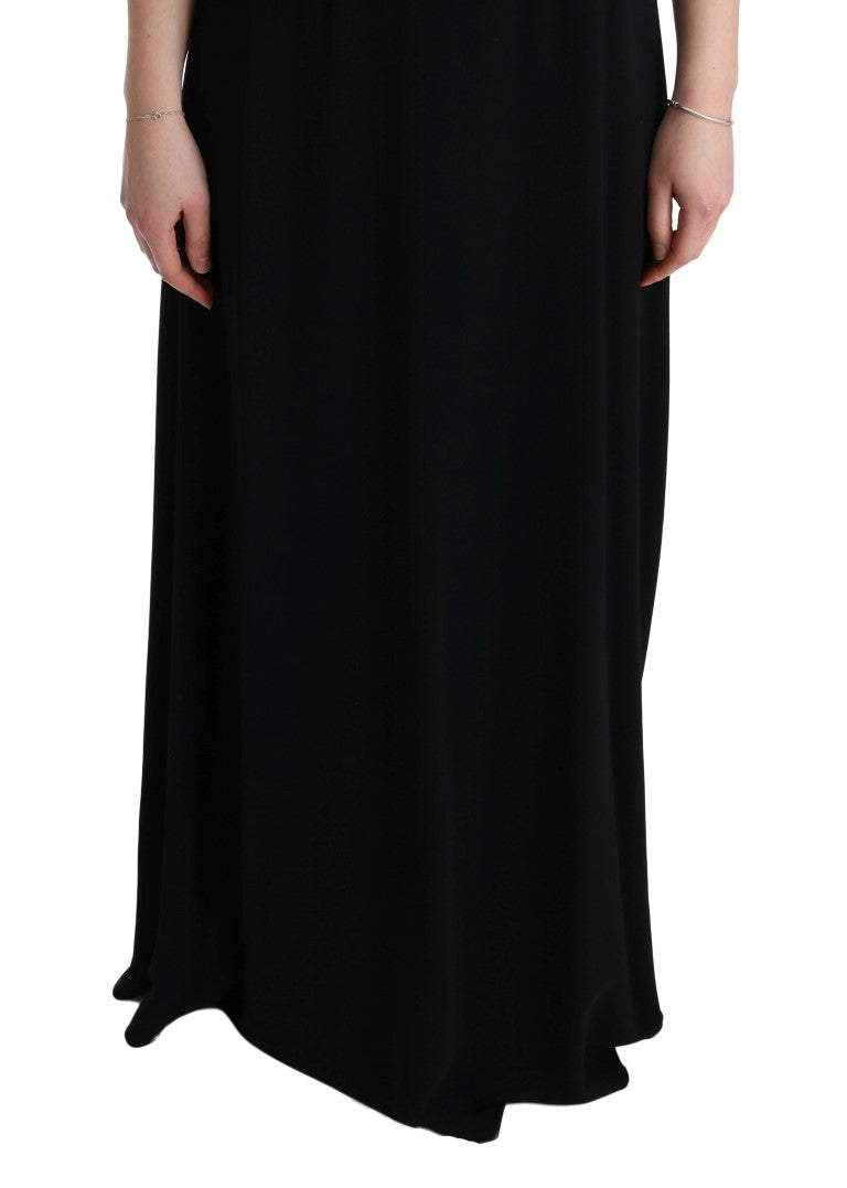 Robe longue droite extensible noire Dolce &amp; Gabbana