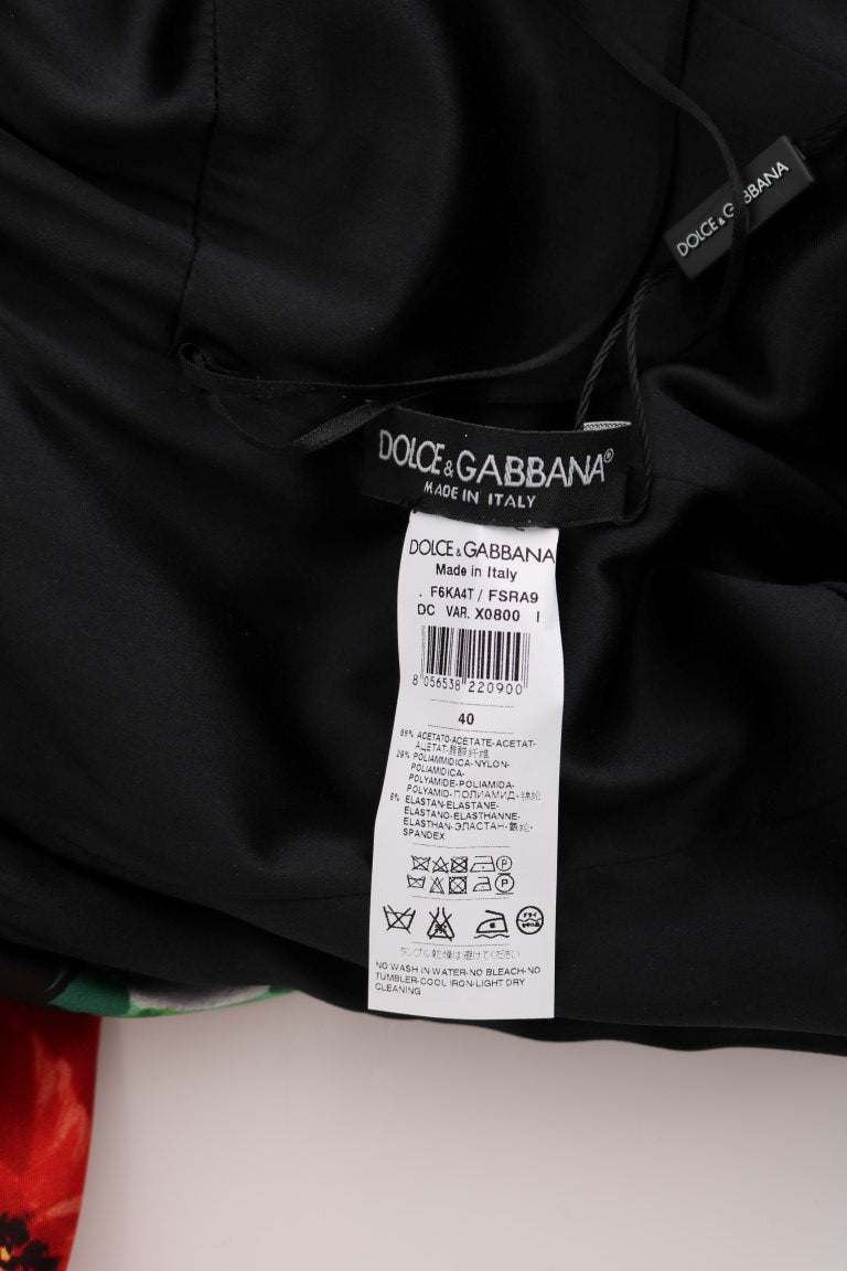 Robe fourreau longue extensible à imprimé floral multicolore Dolce &amp; Gabbana