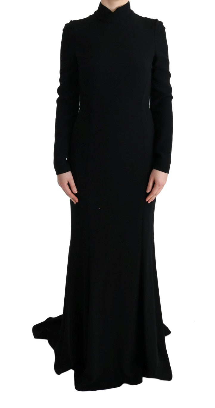 Robe fourreau longue extensible noire Dolce &amp; Gabbana