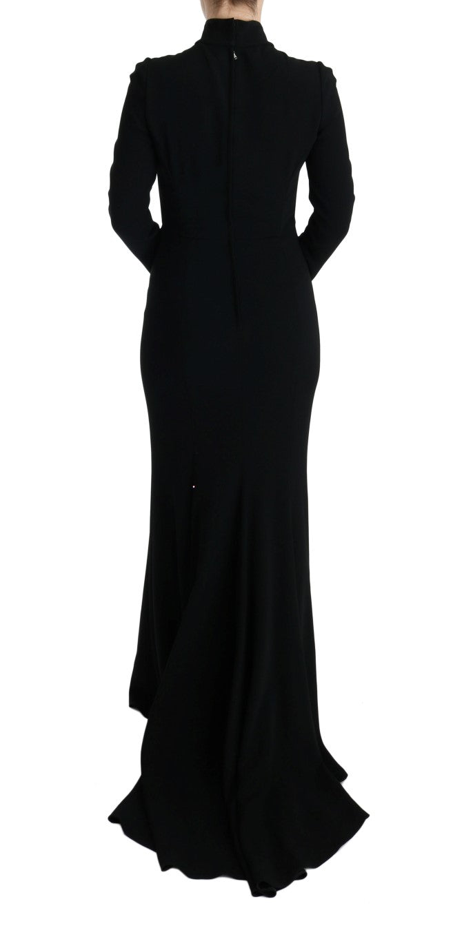 Robe fourreau longue extensible noire Dolce &amp; Gabbana