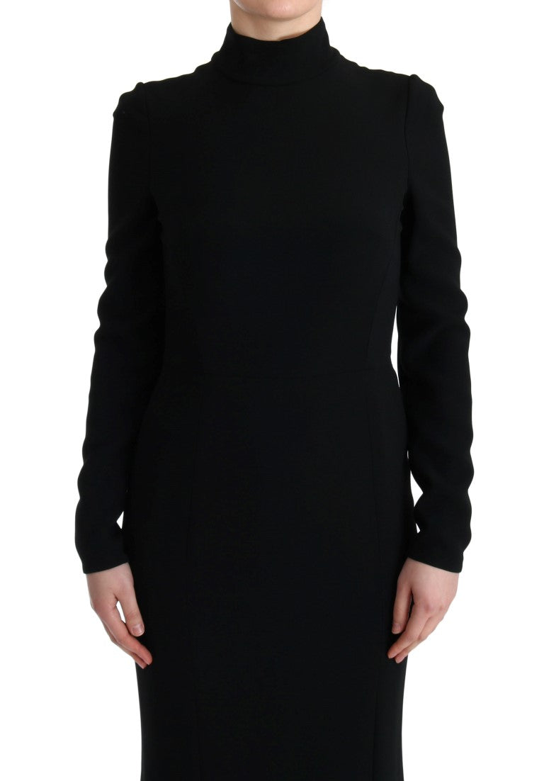 Robe fourreau longue extensible noire Dolce &amp; Gabbana