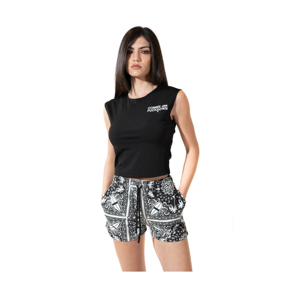 Short en coton monochrome à palmiers Comme Des Fuckdown Chic