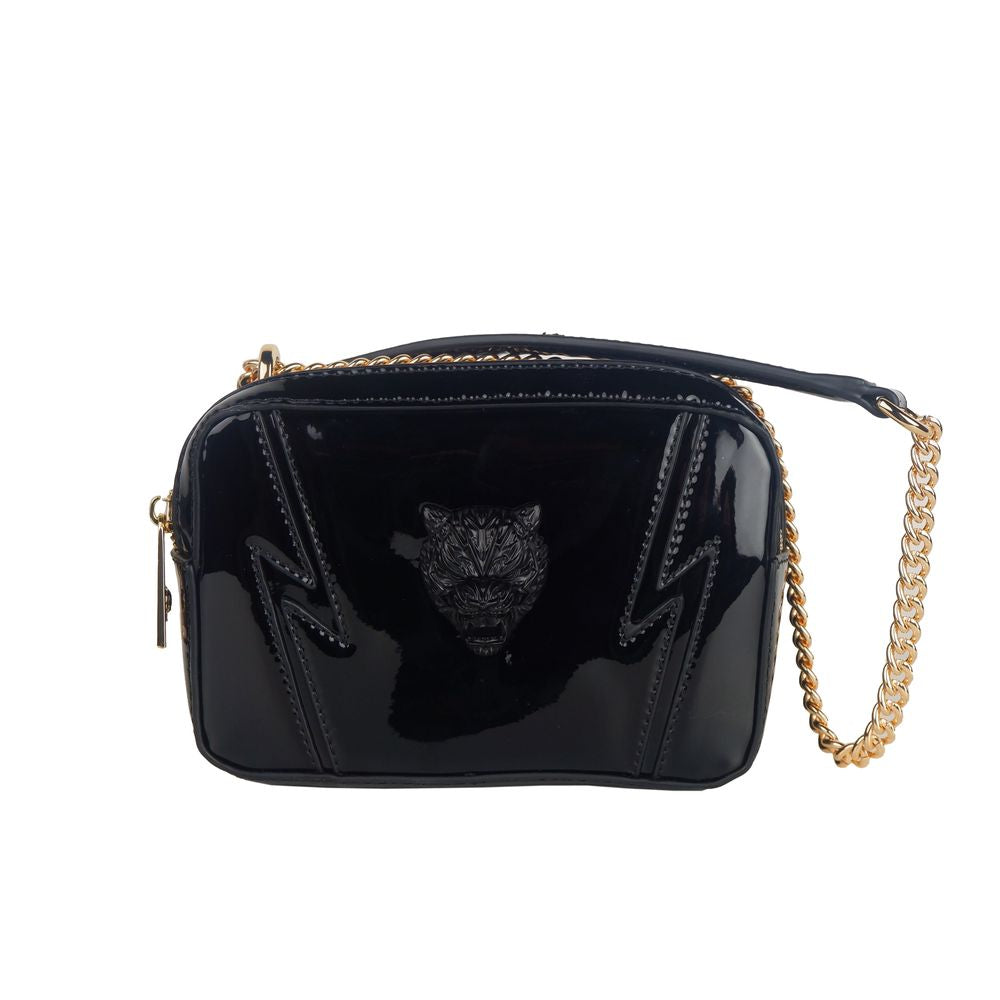Sac à bandoulière élégant Plein Sport noir avec chaîne