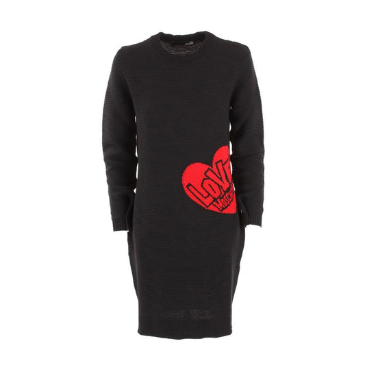 Robe en laine mélangée à motif cœur chic Love Moschino
