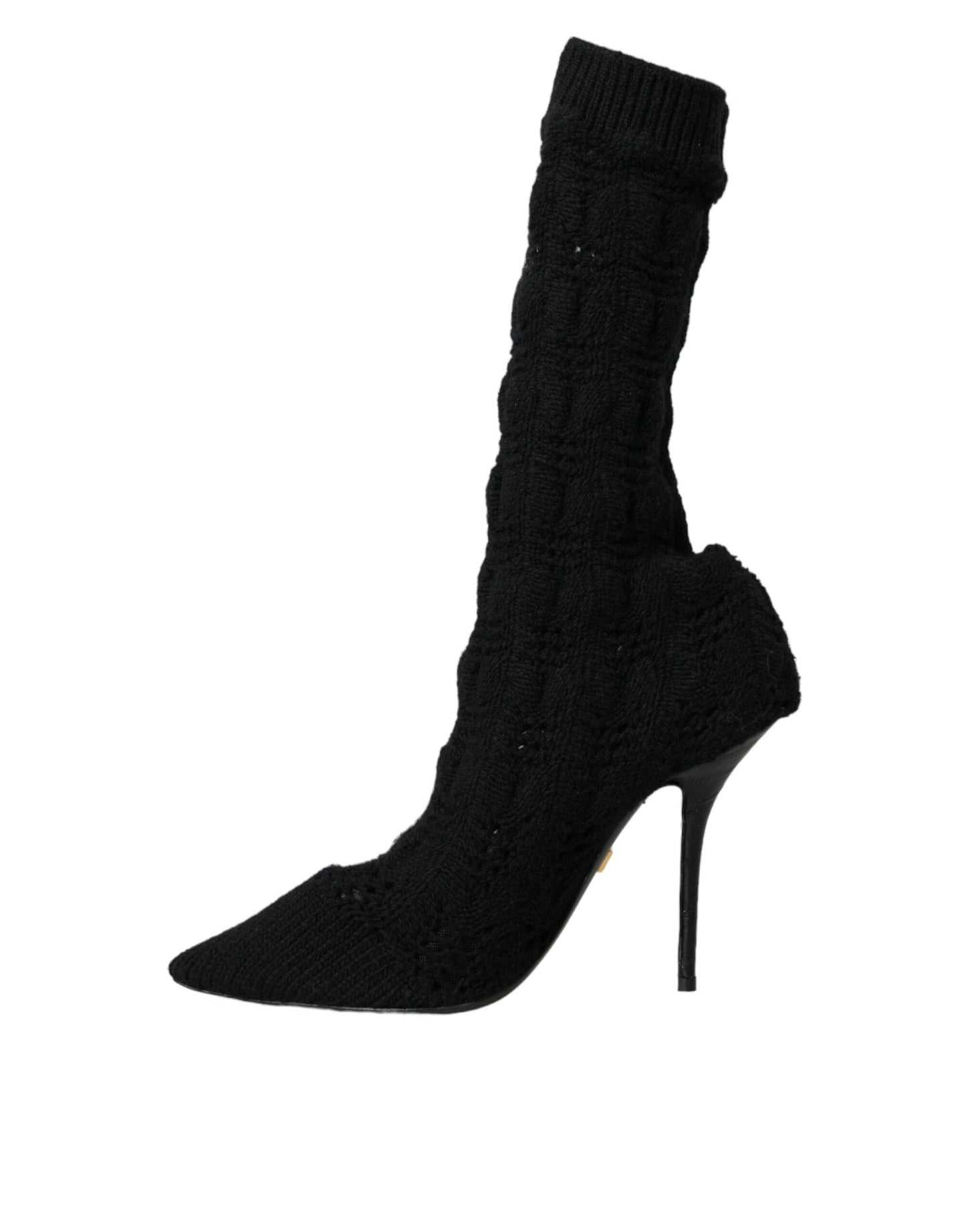 Bottes mi-mollet noires à talons aiguilles Dolce &amp; Gabbana