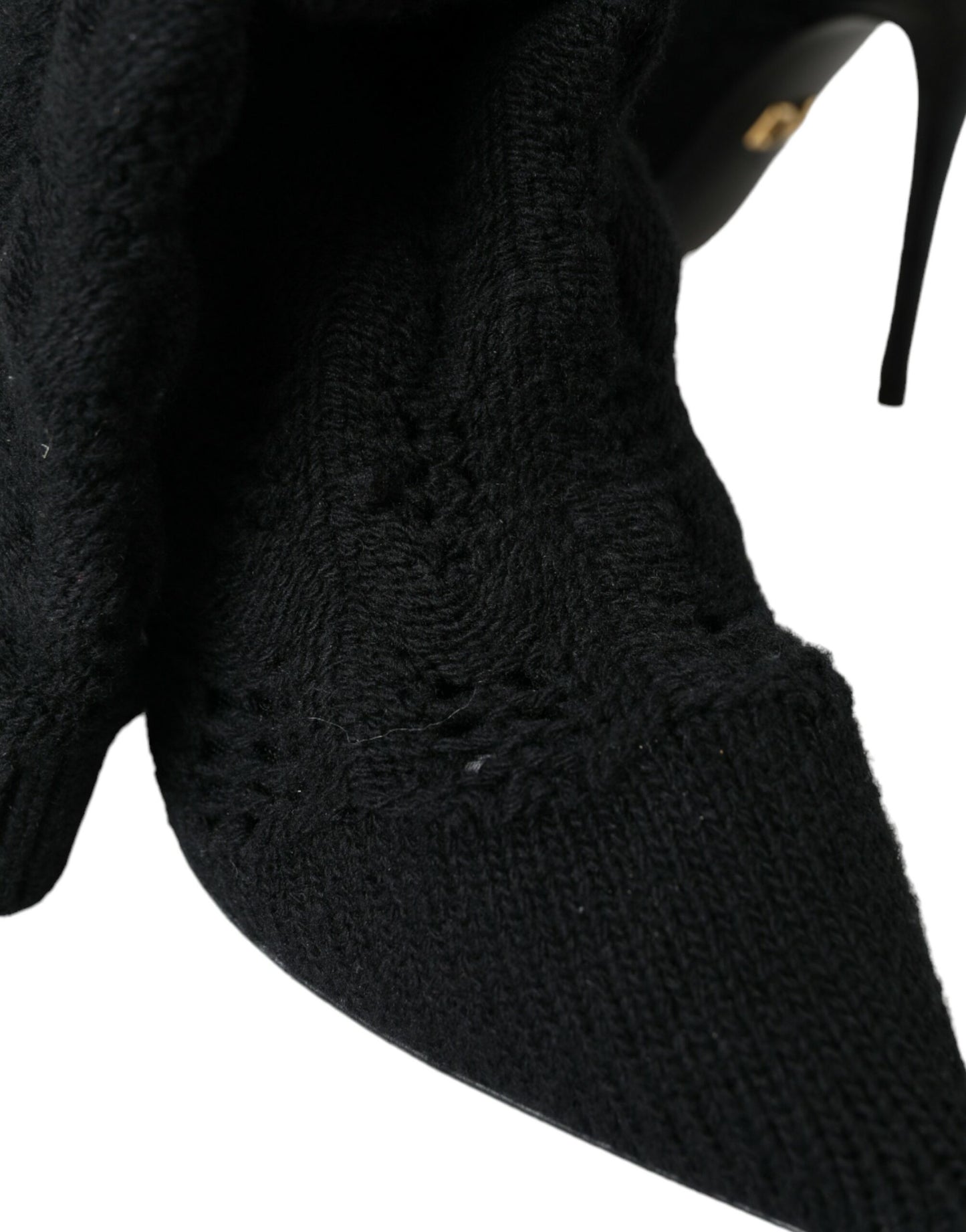 Bottes mi-mollet noires à talons aiguilles Dolce &amp; Gabbana
