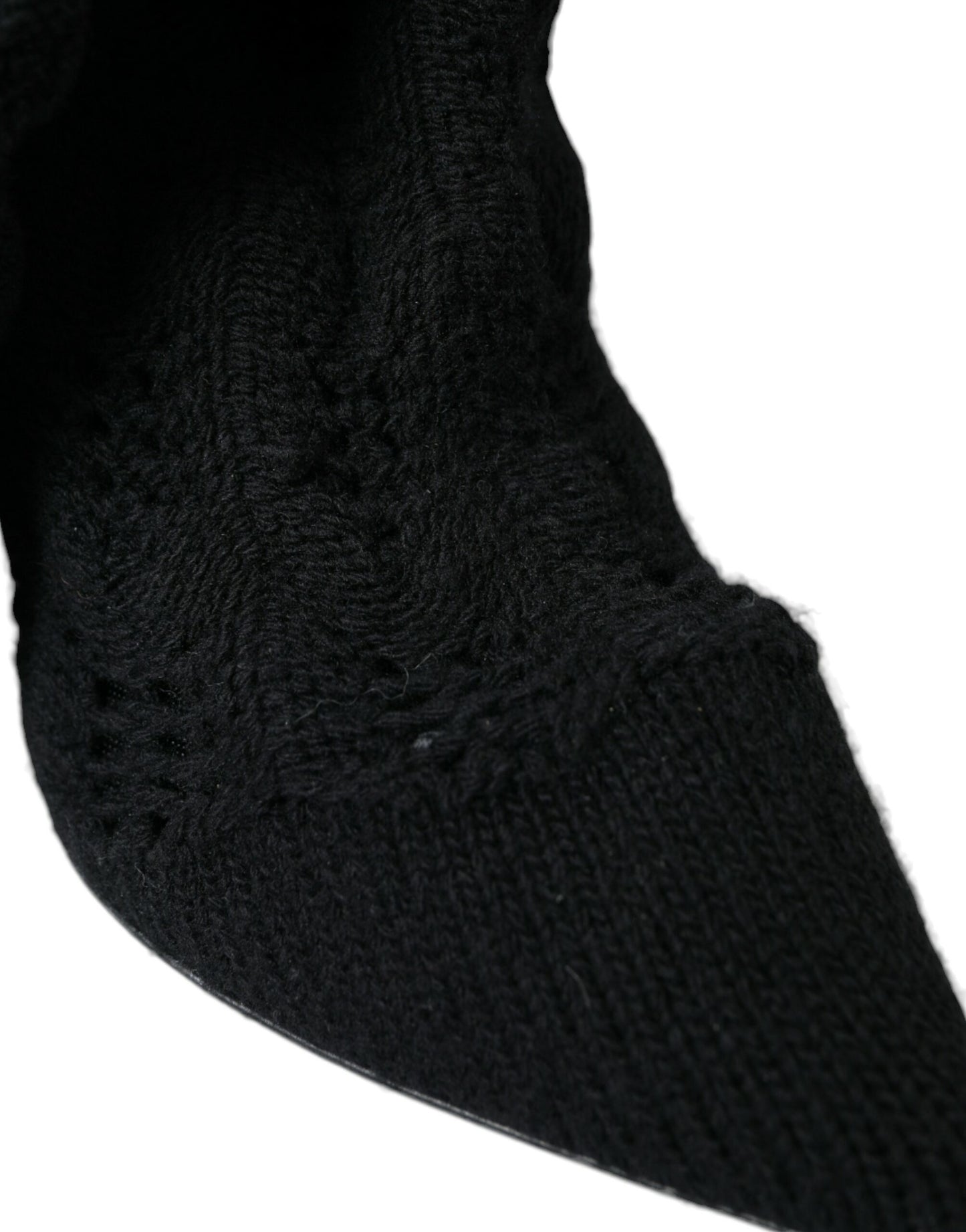 Bottes mi-mollet noires à talons aiguilles Dolce &amp; Gabbana
