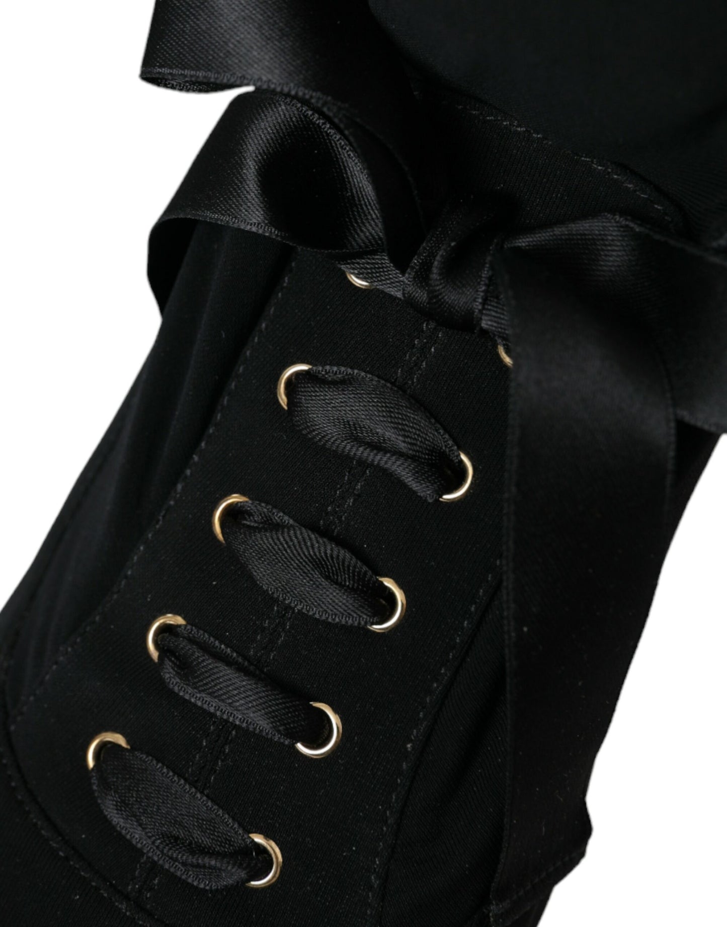 Bottes mi-mollet noires à talons aiguilles Dolce &amp; Gabbana