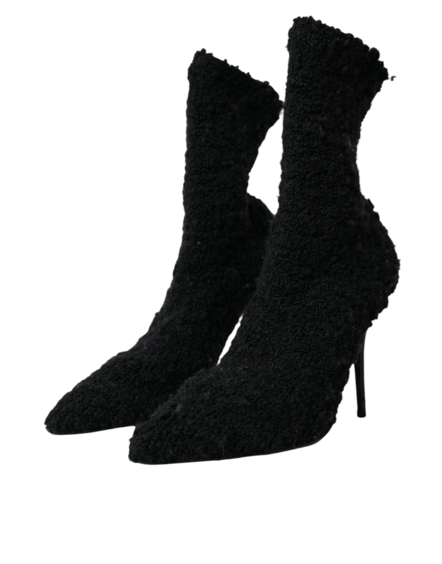 Bottes mi-mollet noires à talons aiguilles Dolce &amp; Gabbana