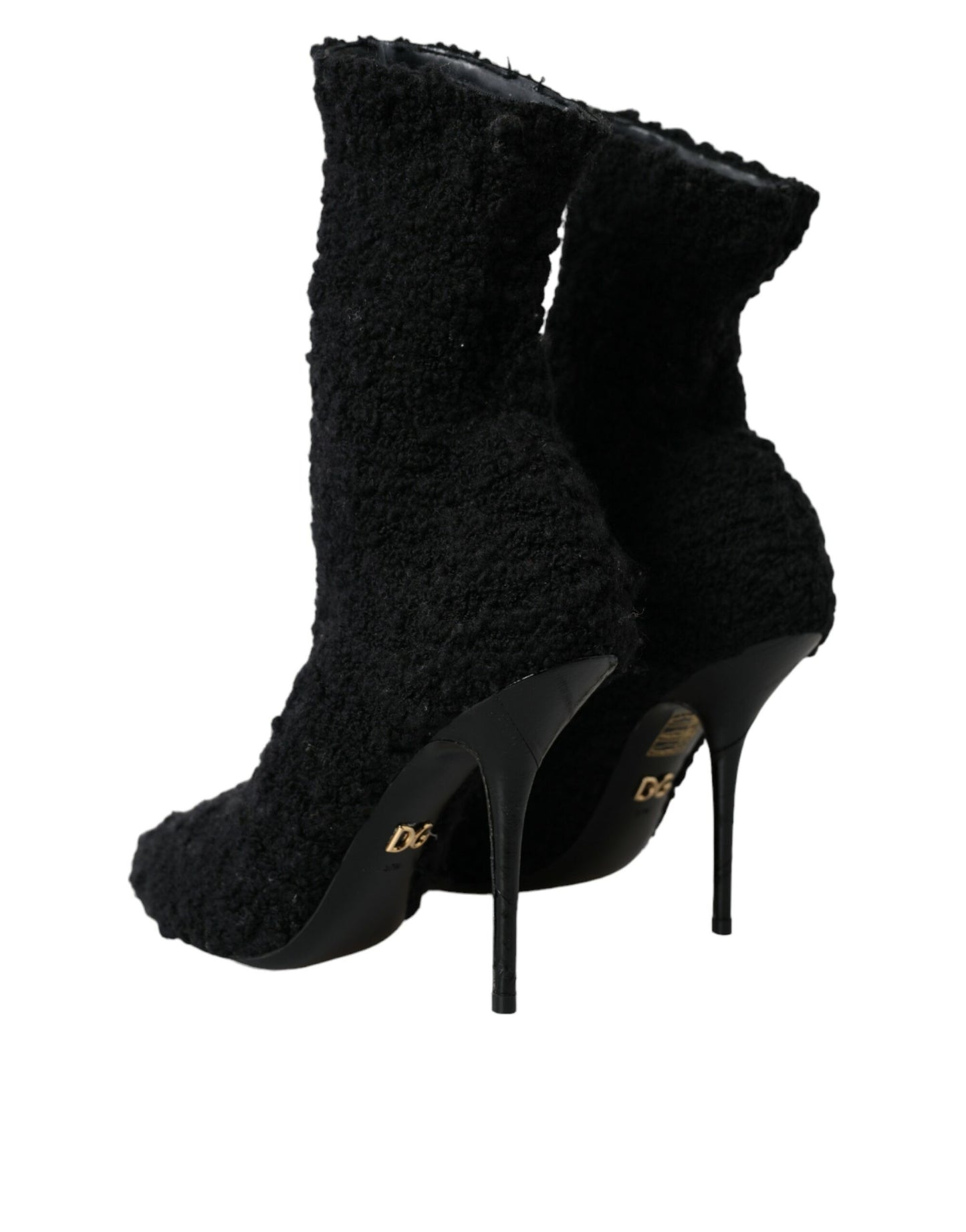 Bottes mi-mollet noires à talons aiguilles Dolce &amp; Gabbana