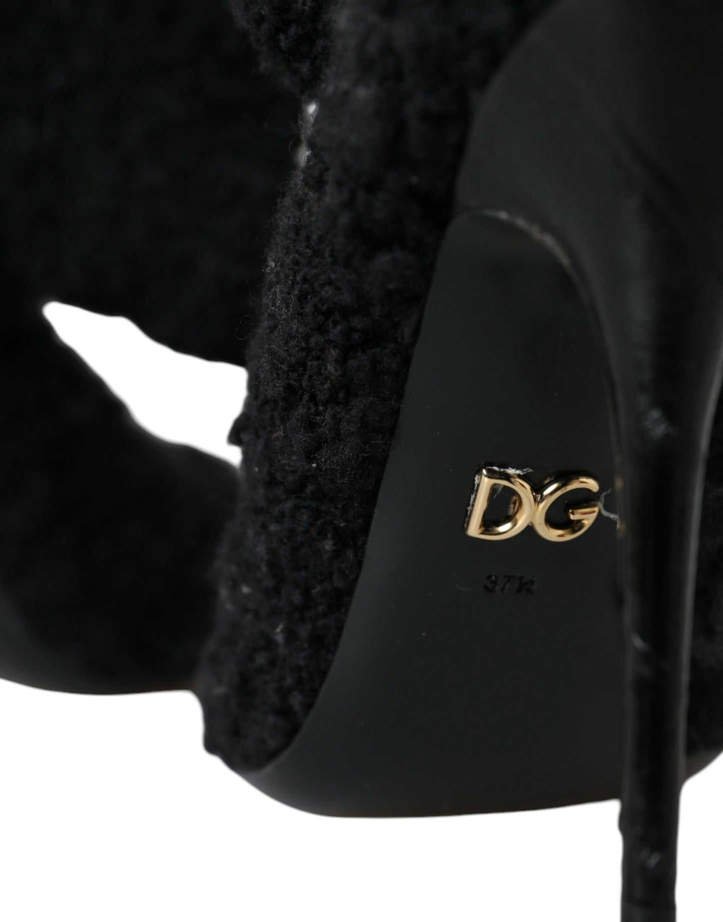 Bottes mi-mollet noires à talons aiguilles Dolce &amp; Gabbana