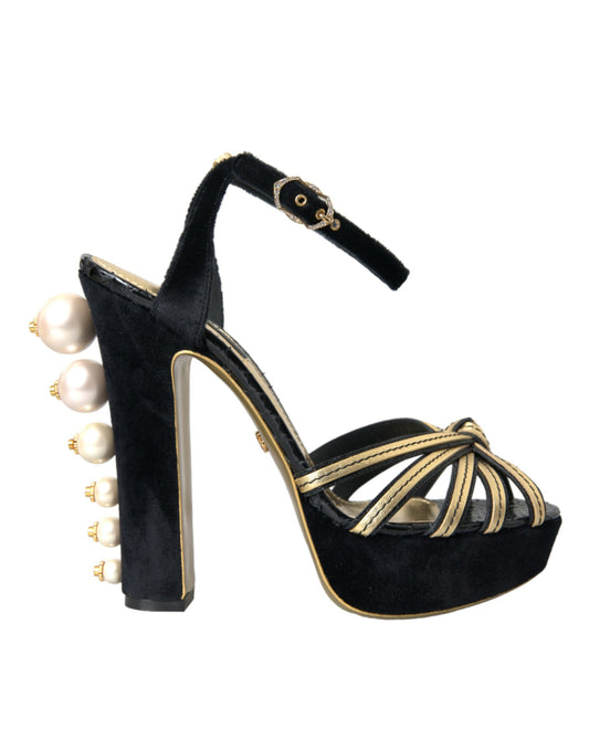Sandales à talons ornées de cristaux Dolce &amp; Gabbana
