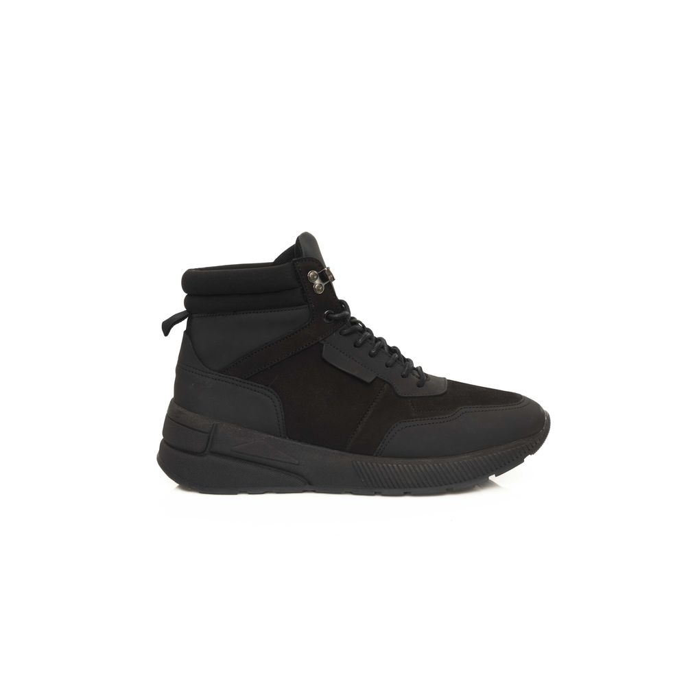 Cerruti 1881 Black Cowhide Men's High Sneaker