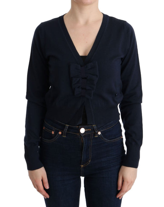 Pull chemisier en laine bleu MARGHI LO'