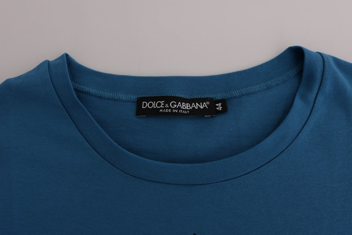 T-shirt Dolce &amp; Gabbana en coton bleu à motif 2017