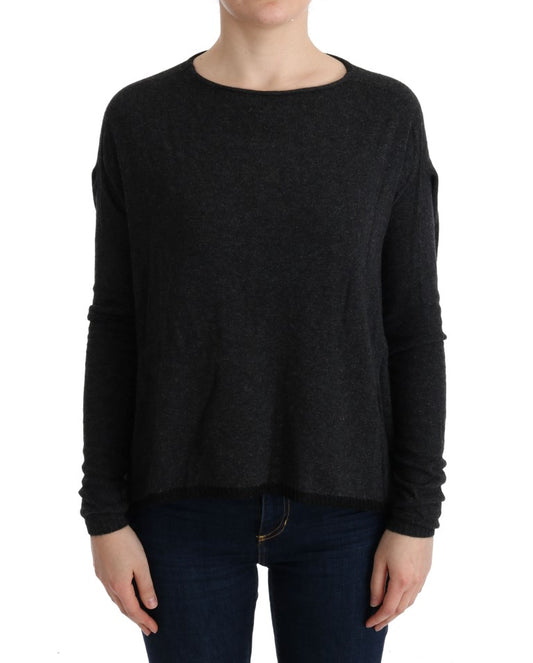 Pull tricoté en viscose gris Costume National