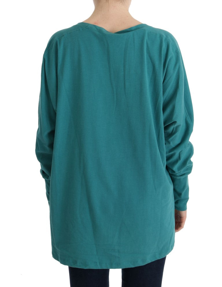 Pull oversize en coton vert John Galliano