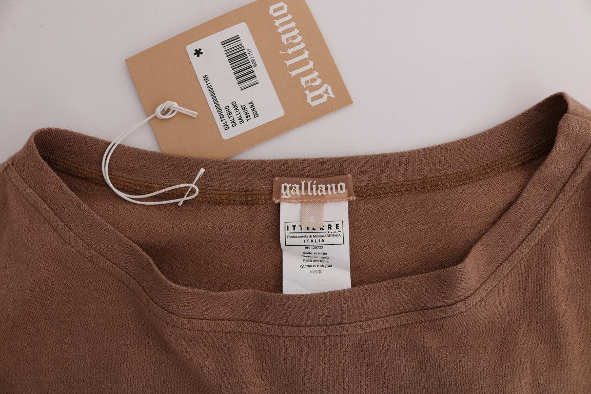 Pull clouté en coton marron John Galliano