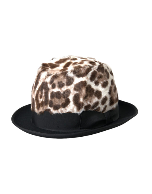 Chapeau Fedora léopard multicolore pour femme Dolce &amp; Gabbana