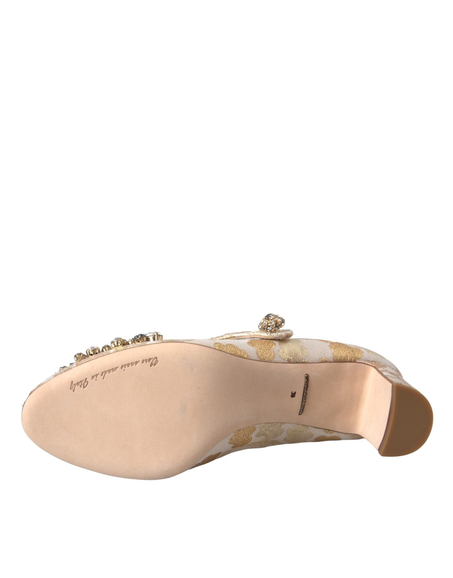 Escarpins Mary Jane Dolce &amp; Gabbana en jacquard doré et cristal