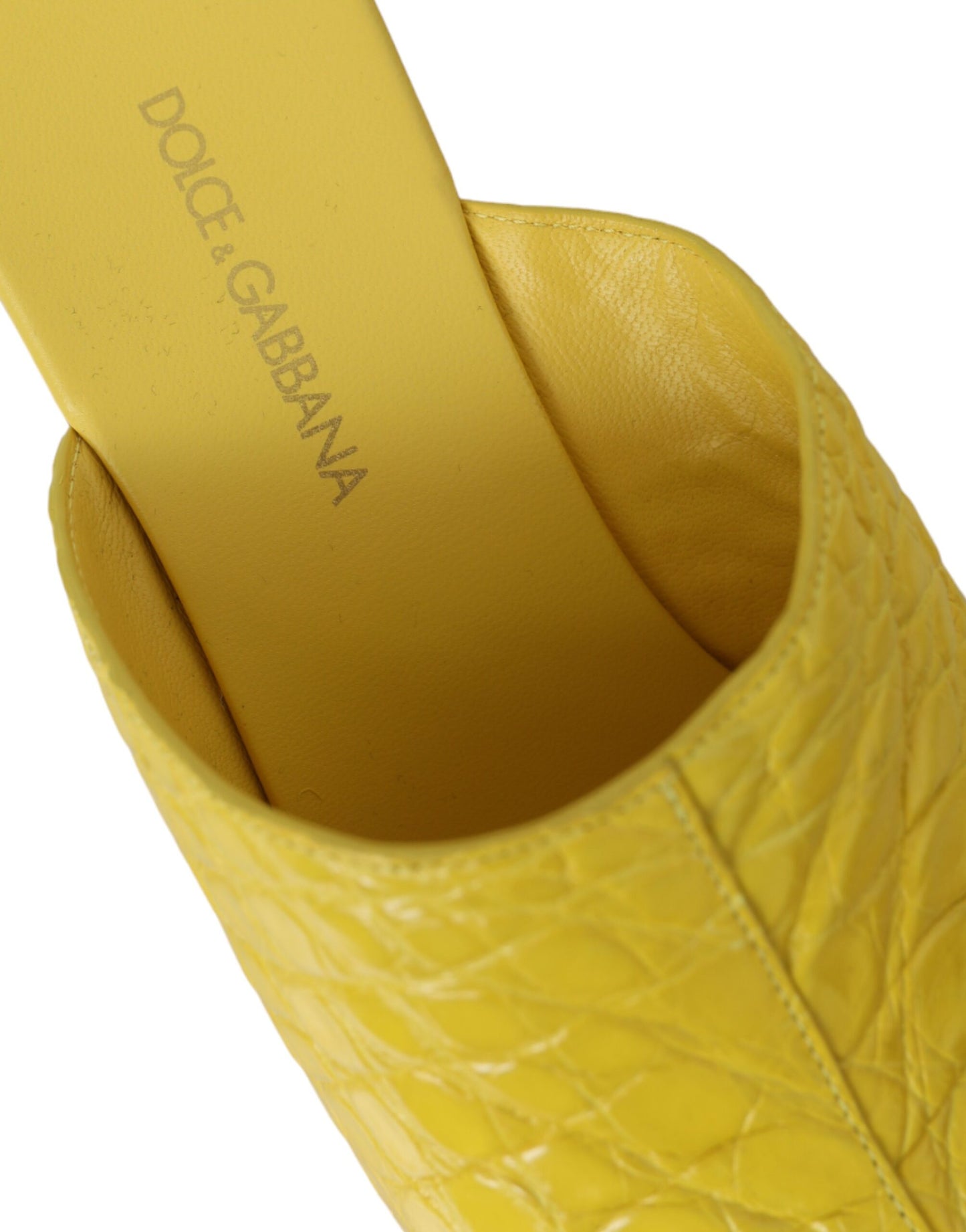 Chaussures à semelle compensée Dolce &amp; Gabbana en cuir jaune et bois