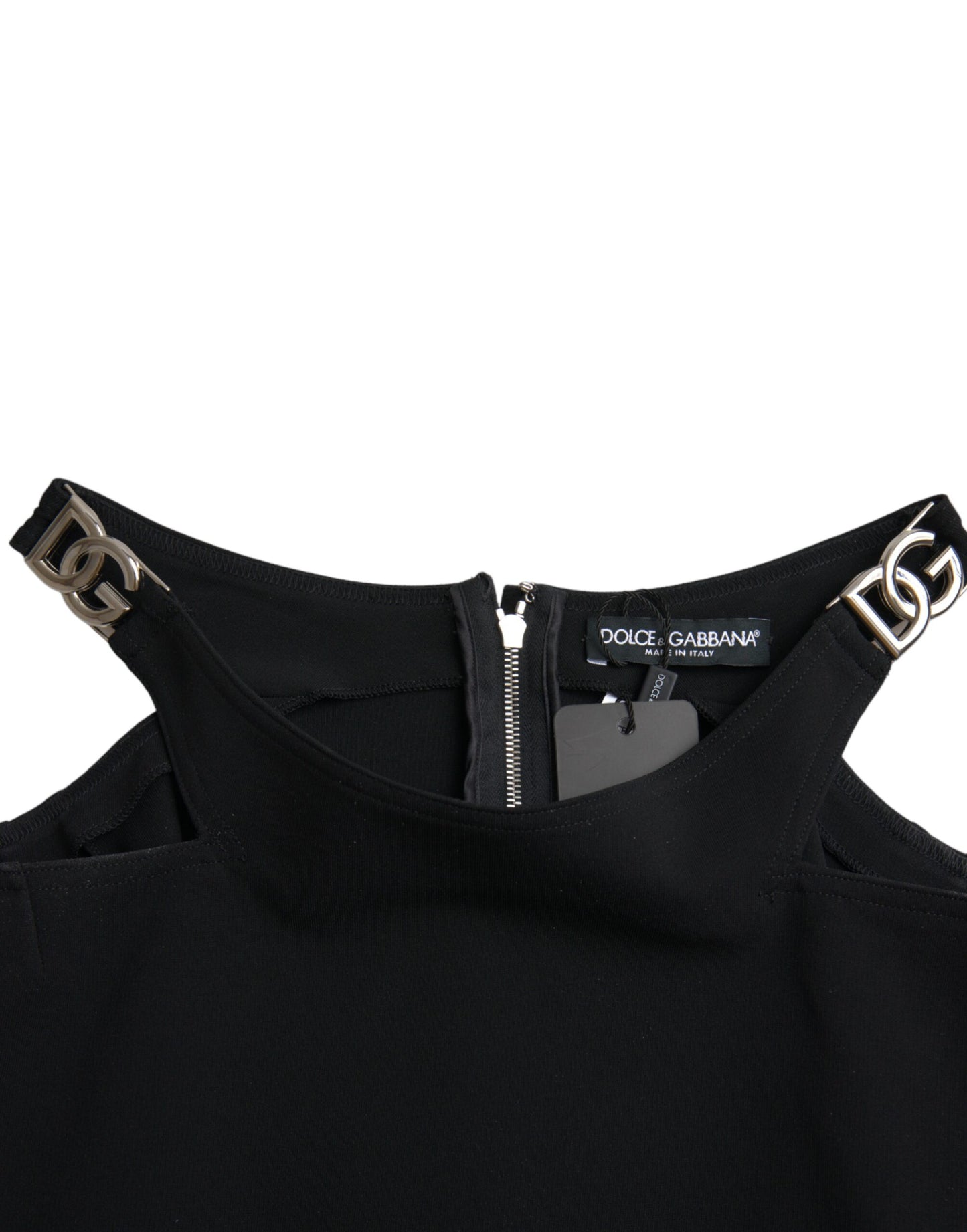 Débardeur court noir sans manches à col rond Dolce &amp; Gabbana