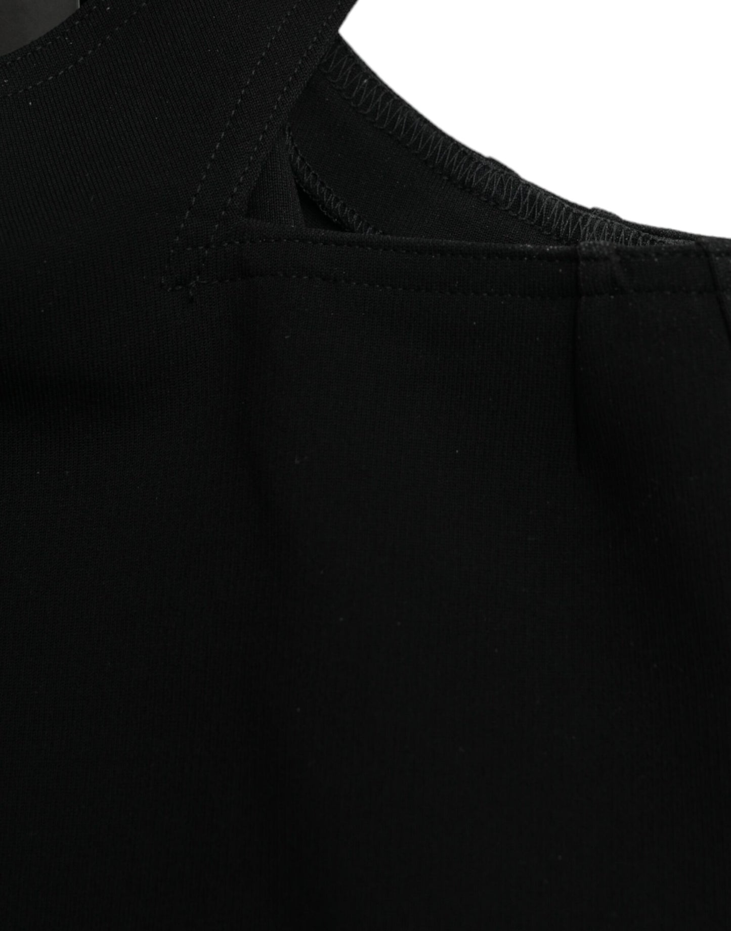 Débardeur court noir sans manches à col rond Dolce &amp; Gabbana