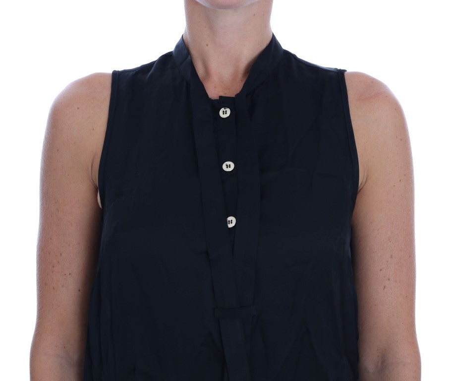 Chemisier noir sans manches en viscose Versace Jeans