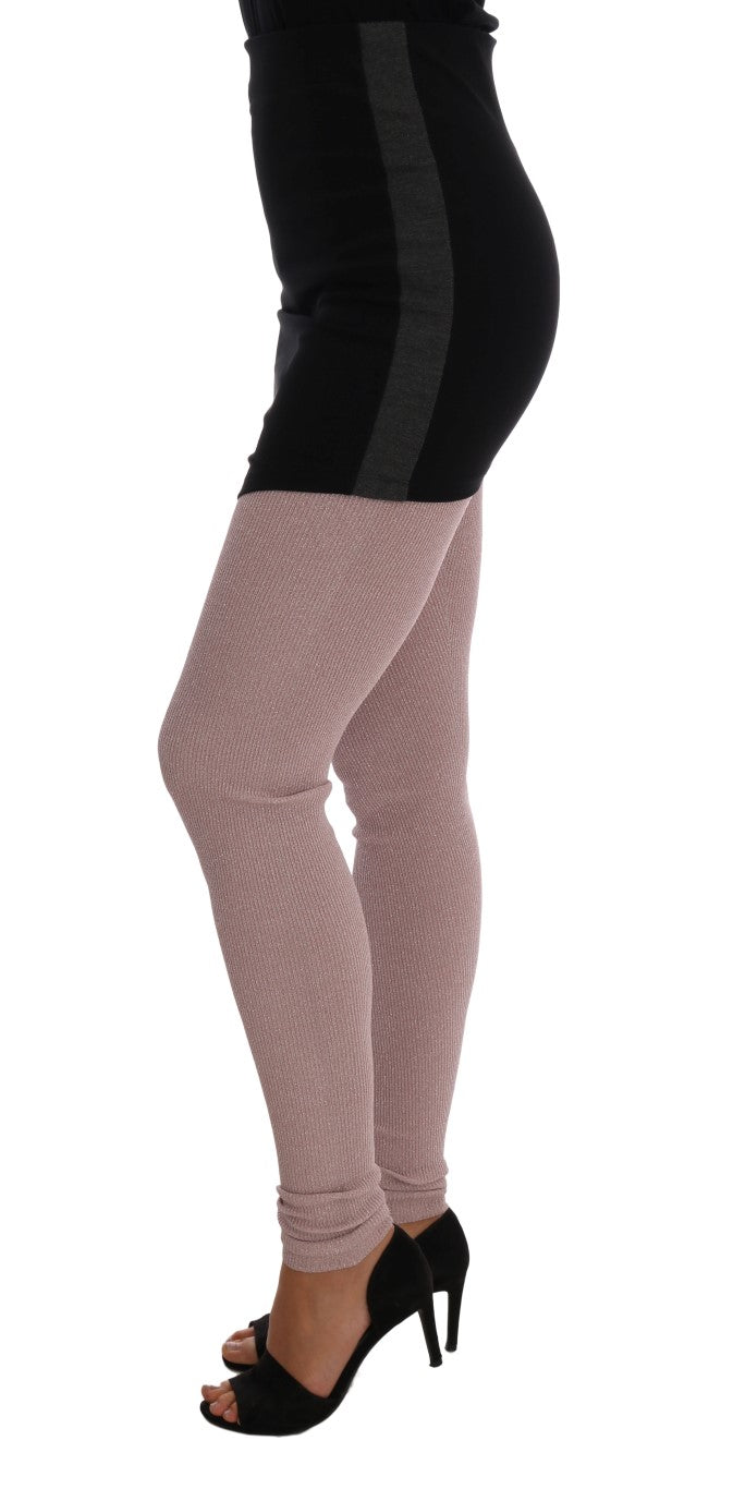 Dolce &amp; Gabbana Collants taille haute roses extensibles