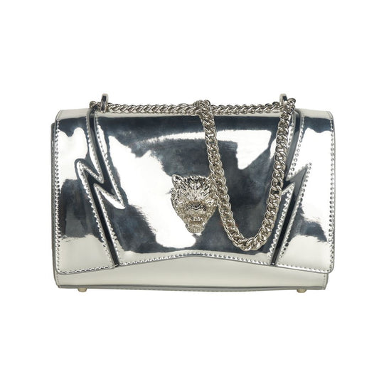 Sac à bandoulière élégant Plein Sport gris à chaîne