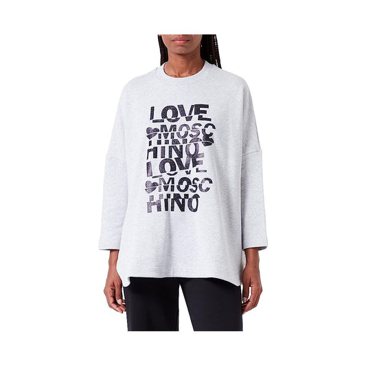 Pull en coton gris Love Moschino pour femme