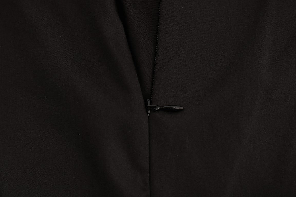 Haut en maille de soie noire et dentelle florale Dolce &amp; Gabbana