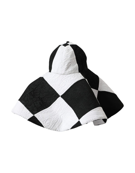 Chapeau souple à large bord à carreaux noirs et blancs Dolce &amp; Gabbana