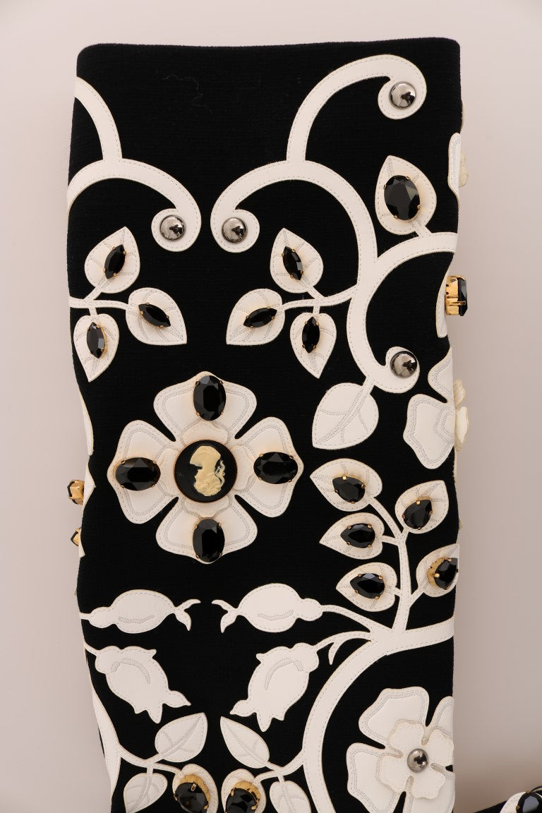 Veste Dolce &amp; Gabbana noire à fleurs baroques et cristaux