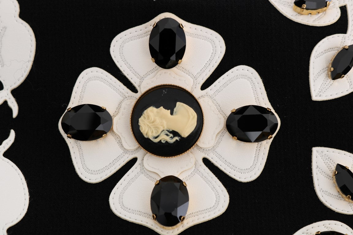 Veste Dolce &amp; Gabbana noire à fleurs baroques et cristaux