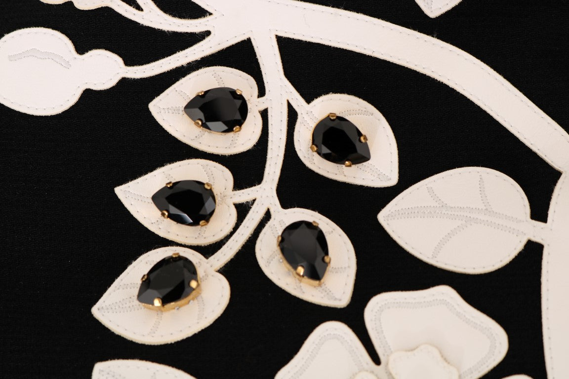 Veste Dolce &amp; Gabbana noire à fleurs baroques et cristaux