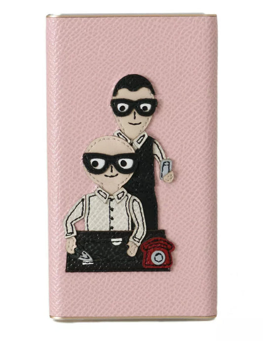 Chargeur USB Dolce &amp; Gabbana en cuir rose #DGFAMILY Power Bank