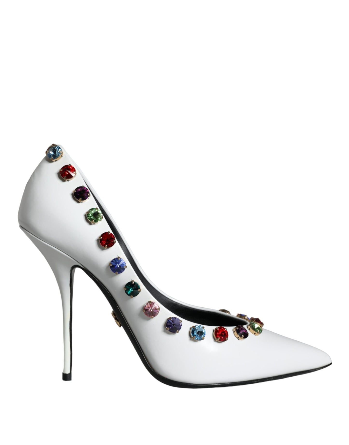 Escarpins à talons hauts Dolce &amp; Gabbana en cuir blanc avec cristaux